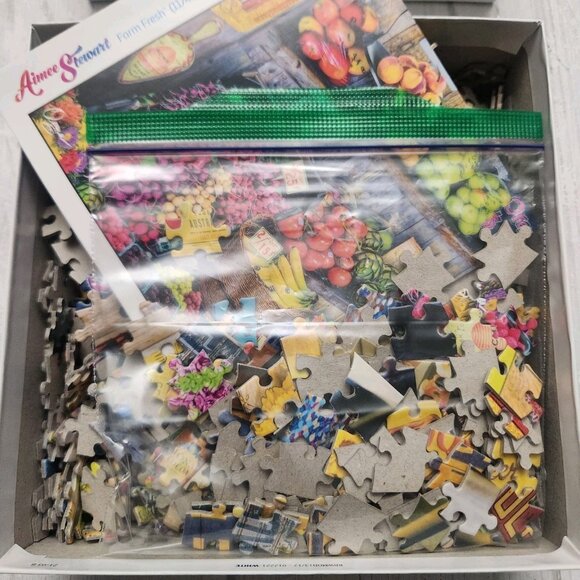 Two 1000pc puzzles Aimee Stewart Buffalo Games: Farm Fresh and Beach Vacation - Picture 6 of 7